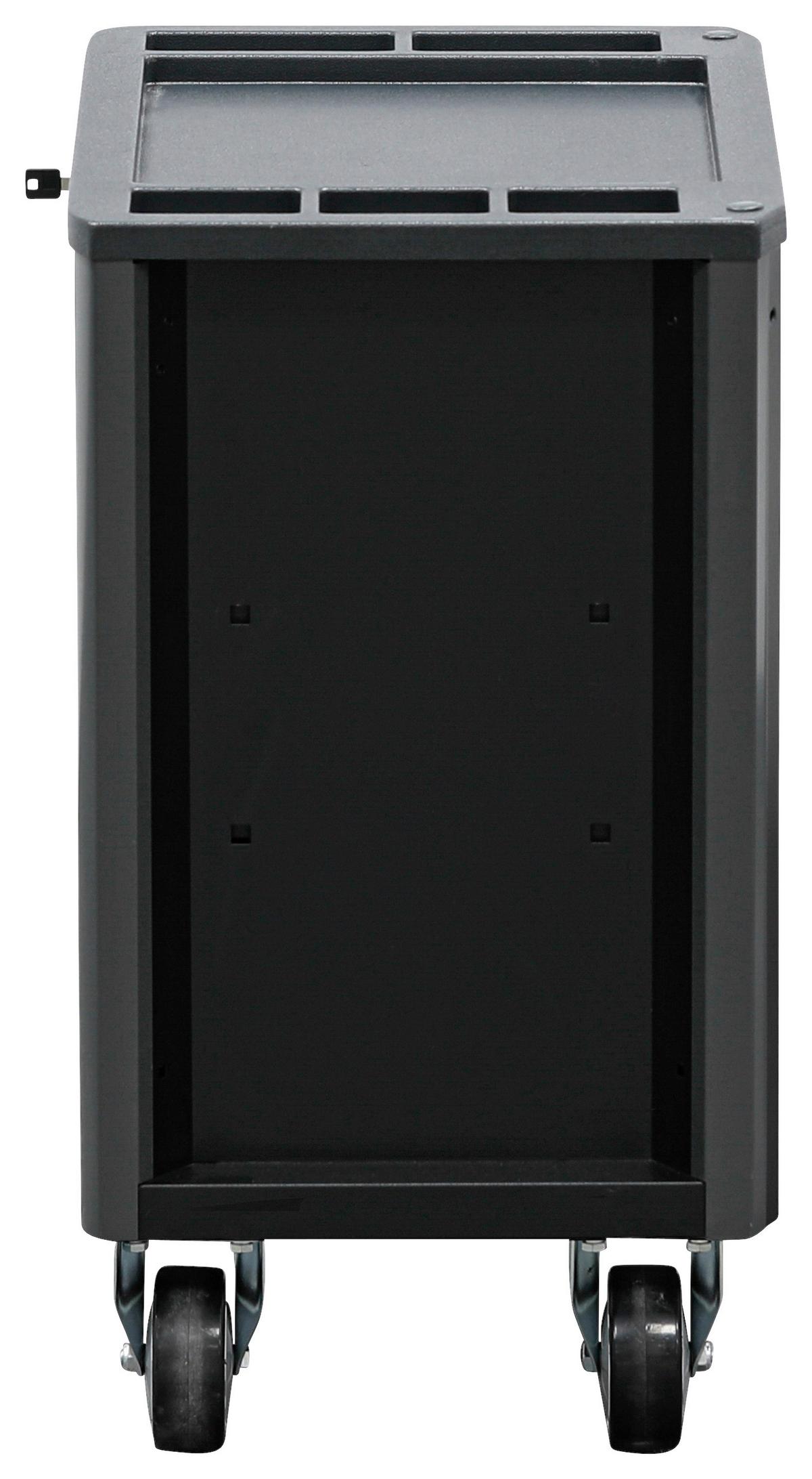 Werkstattwagen Leer Schwarz/Silberfarben B: 72,4cm - Silberfarben/Schwarz, Basics (72.4/85.9/47cm)