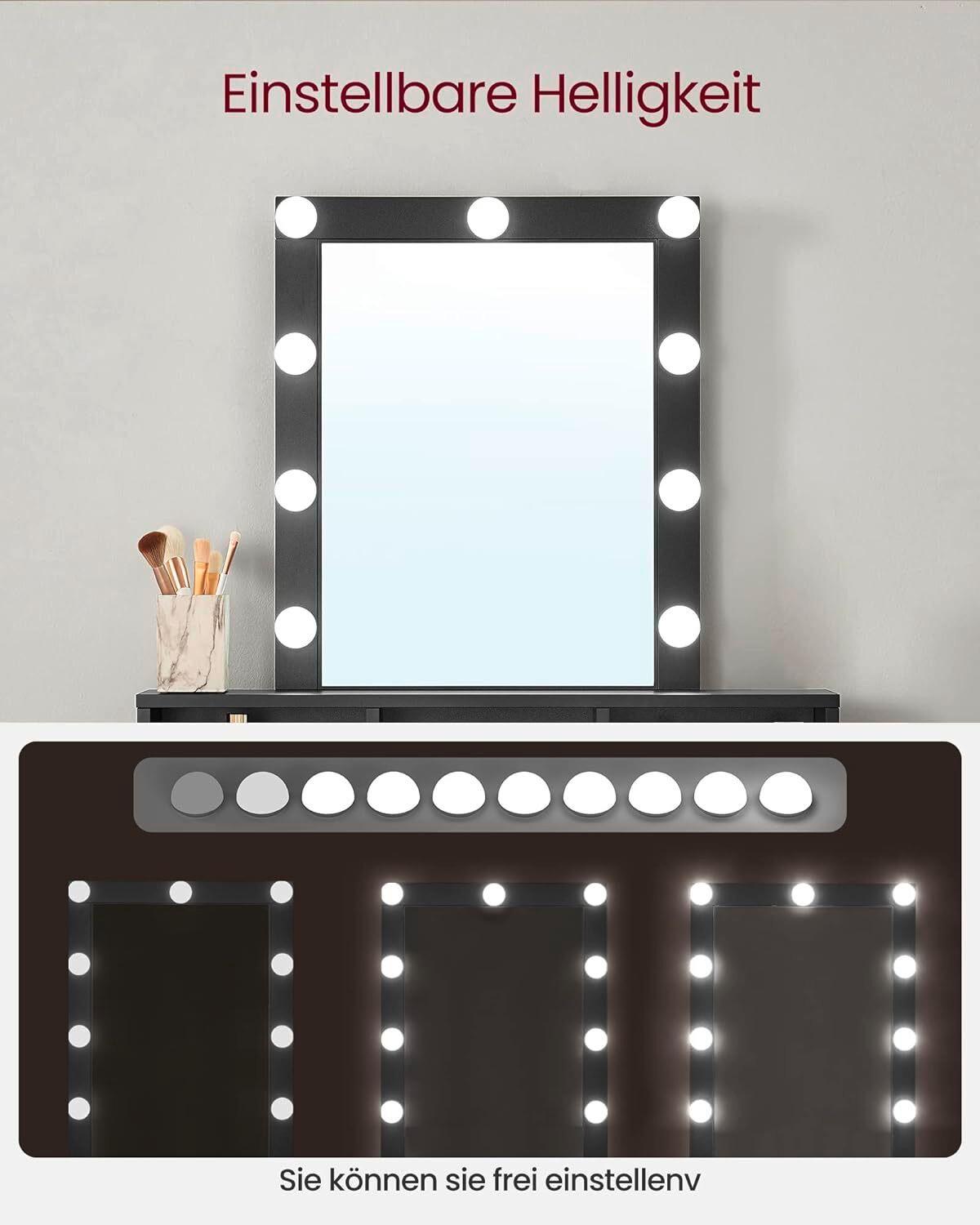 Toaletní stolek š. 80 cm, černý - černá, Trend, kompozitní dřevo/sklo (80/40/145cm) - Boxxx