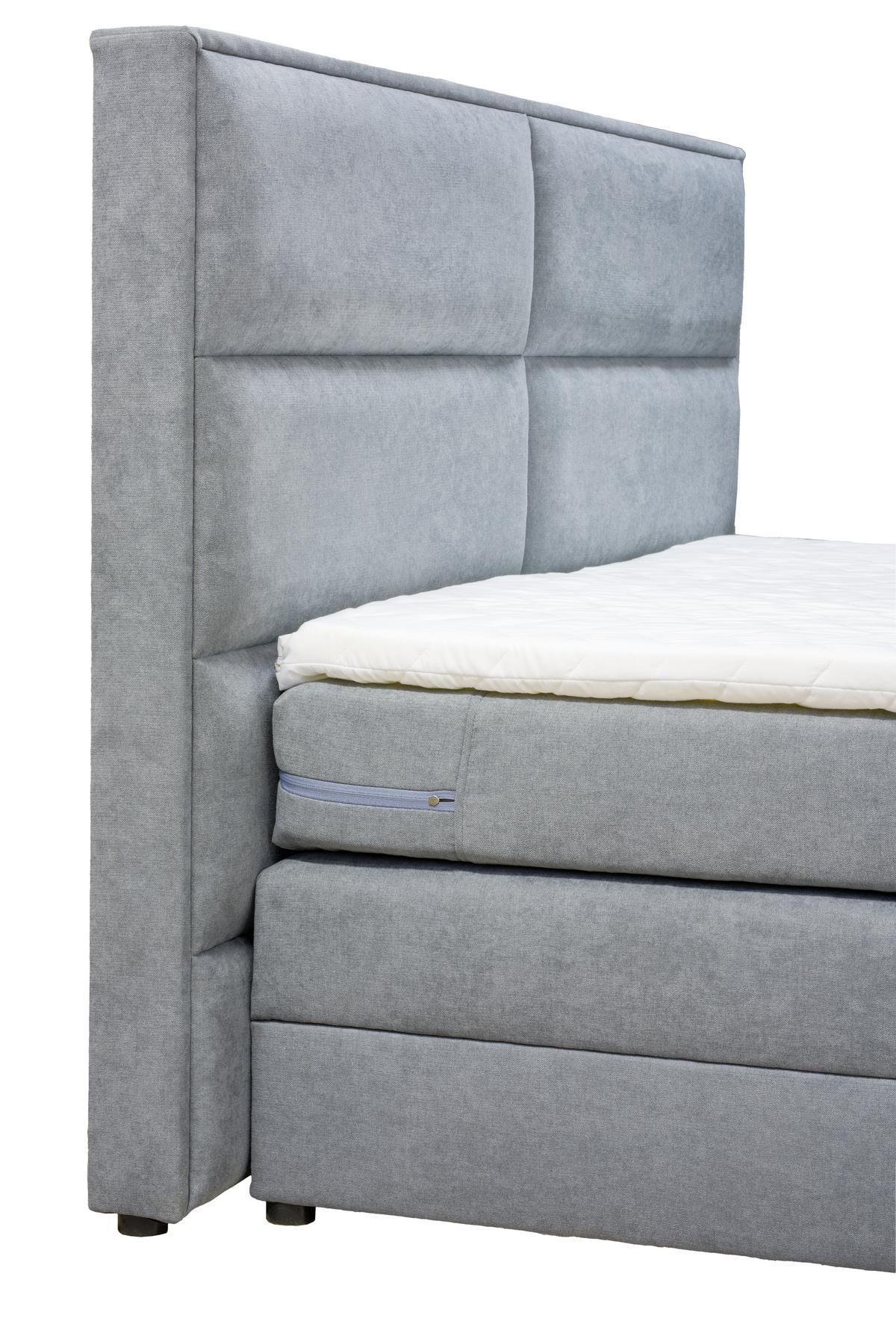 Boxspringbett Mit Topper & Bettkasten 160x200 Cm Beletto - Schwarz/Grau, Basics, Holz/Textil (160/200cm) - Livetastic