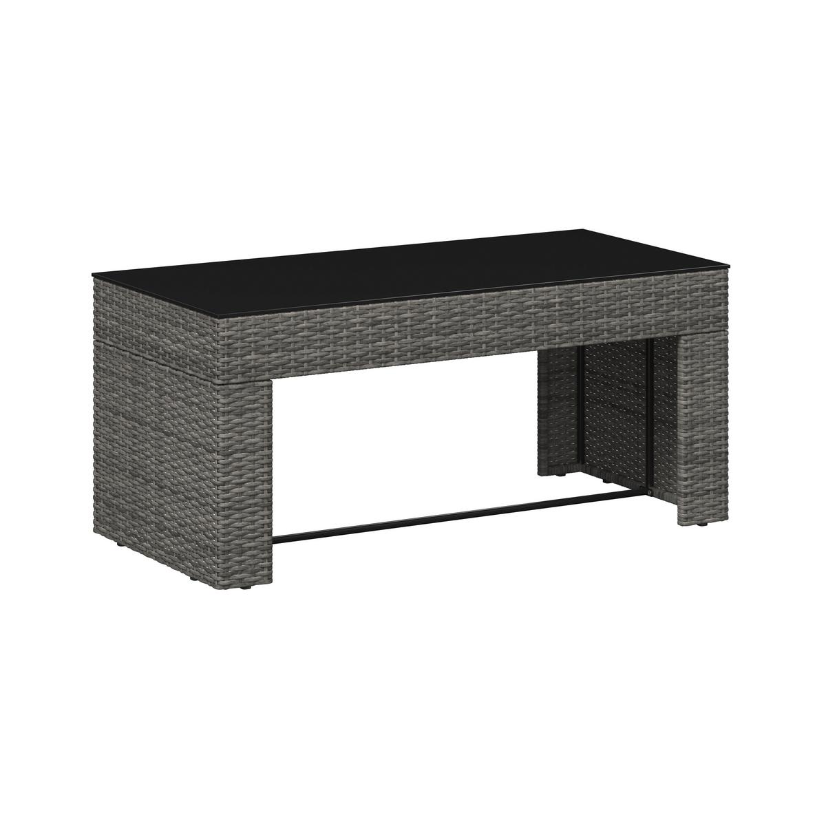 Loungegarnitur Tripolis - Schwarz/Grau, MODERN, Glas/Kunststoff (192/192cm) - Beldano