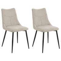 Stuhl-Set Carlo, Taupe, B: 59 cm - Taupe/Schwarz, Design, Textil/Metall (59/88/47cm) - MID.YOU