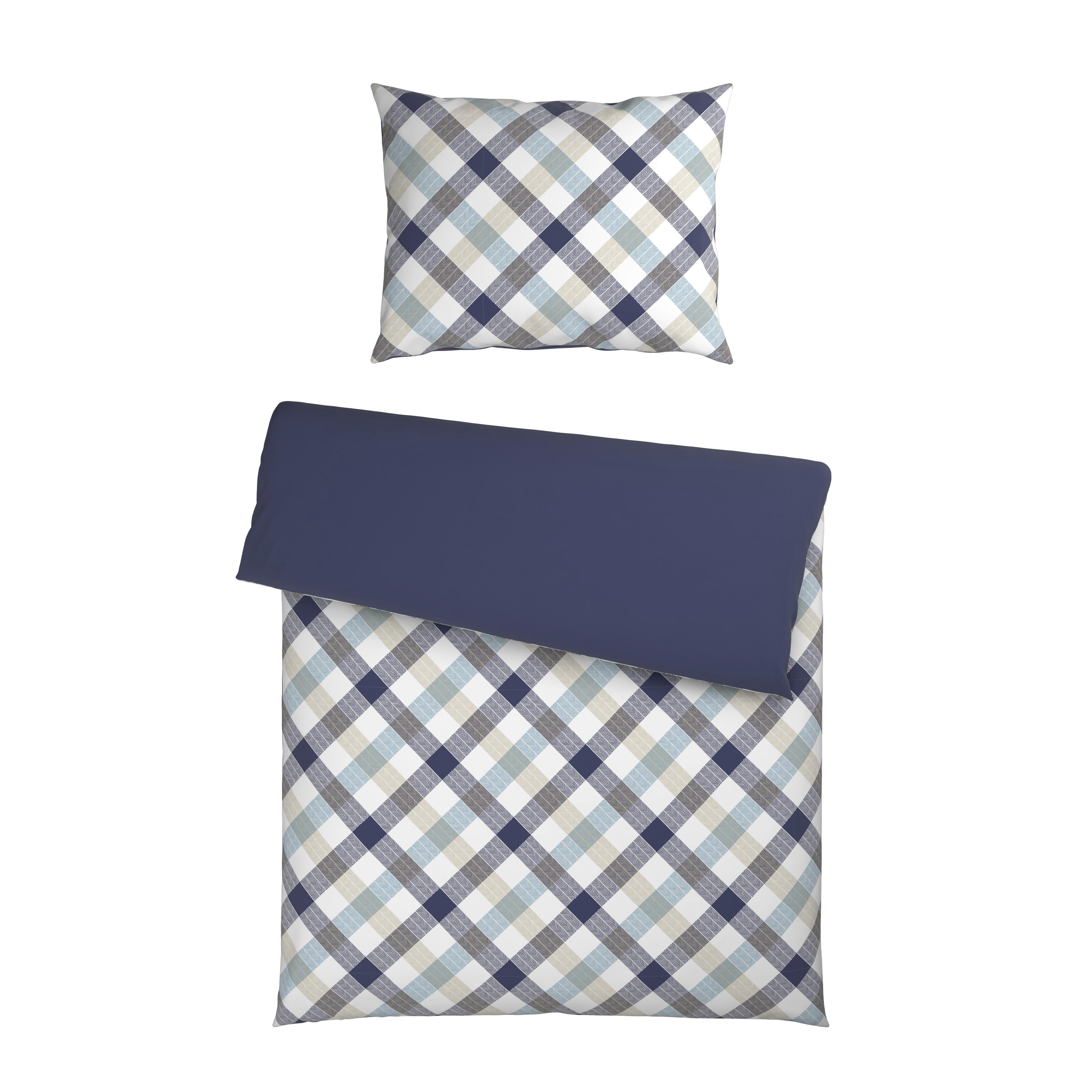 Bettwäsche Montreal - Blau/Beige, MODERN, Textil - Luca Bessoni