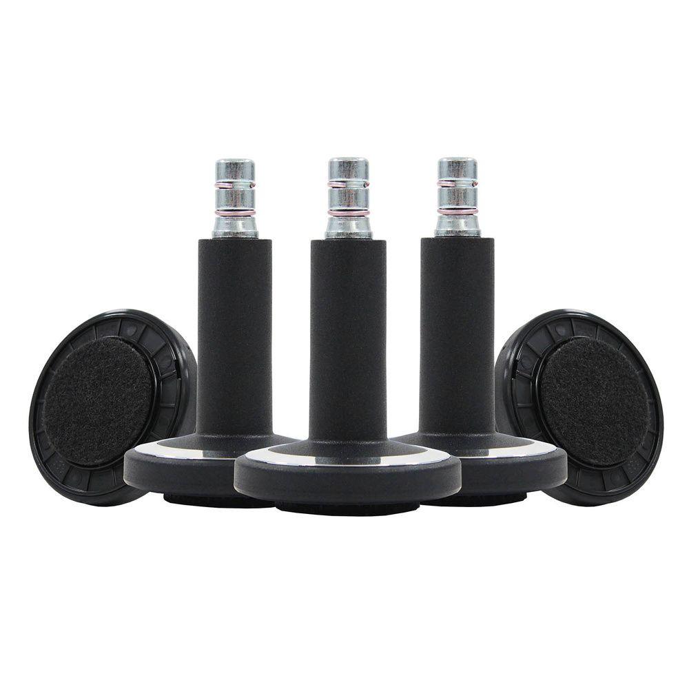Bürostuhlgleiter Stato-m Schwarz Ø 6 Cm 5er-Set - Chromfarben/Schwarz, Basics, Kunststoff/Metall (6/7,3/6cm) - MID.YOU