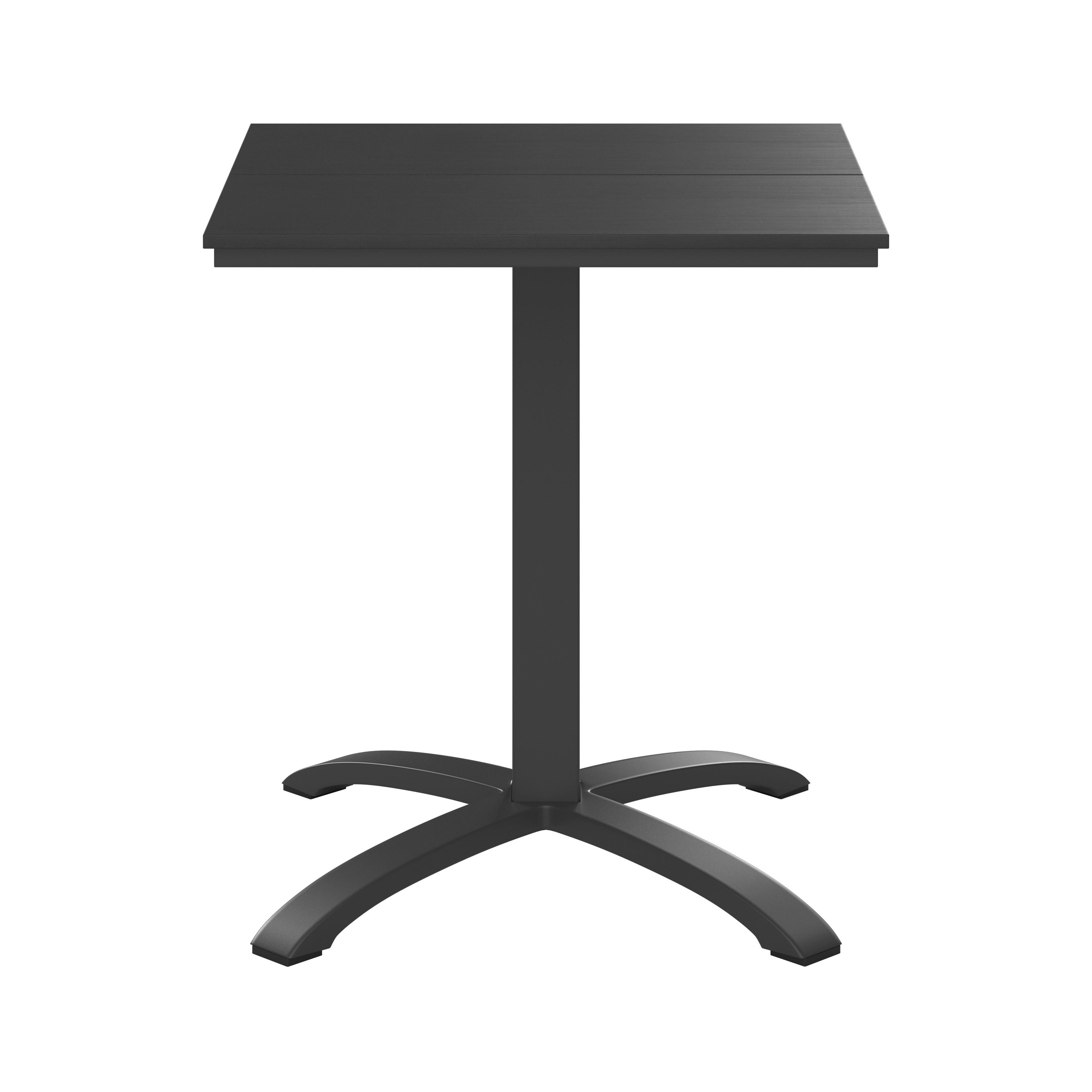 Gartentisch Dijon Metall/kunststoff L 70 Cm - Schwarz, MODERN, Kunststoff/Metall (70/72/70cm) - Beldano