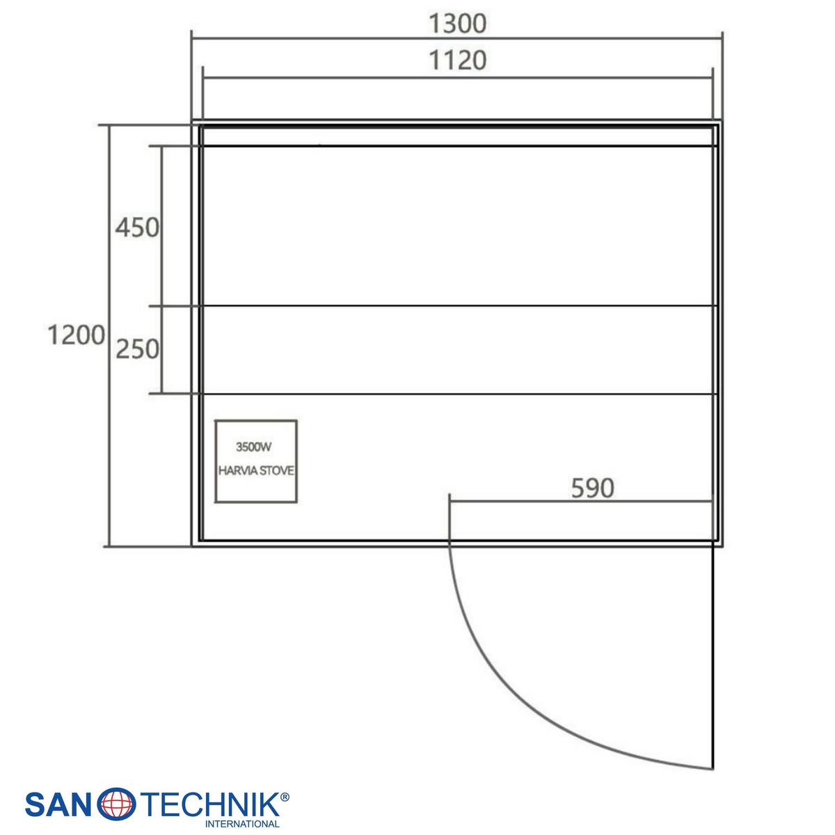 Finnische Panoramasauna BHT: 130x120x200 cm - Naturfarben, Basics, Glas/Holz (130/120/200cm) - Sanotechnik