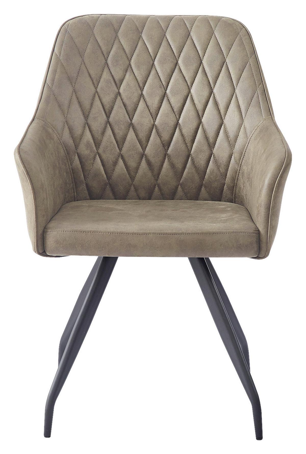 Židle s područkami zelená - šedá/zelená, Moderní, kov/textil (60/86,5/63,5cm) - MID.YOU