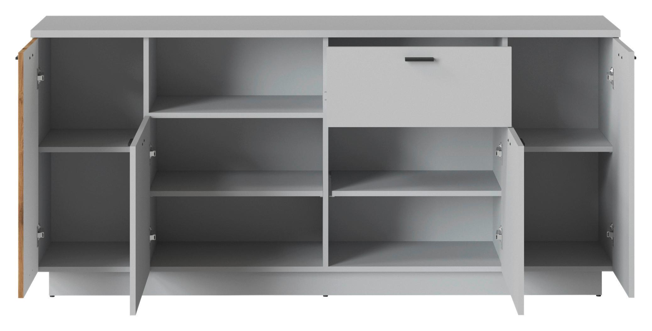 Komód Alverno - tölgyfa színű/kőris, Modern, faalapú anyag (180/83/40cm)