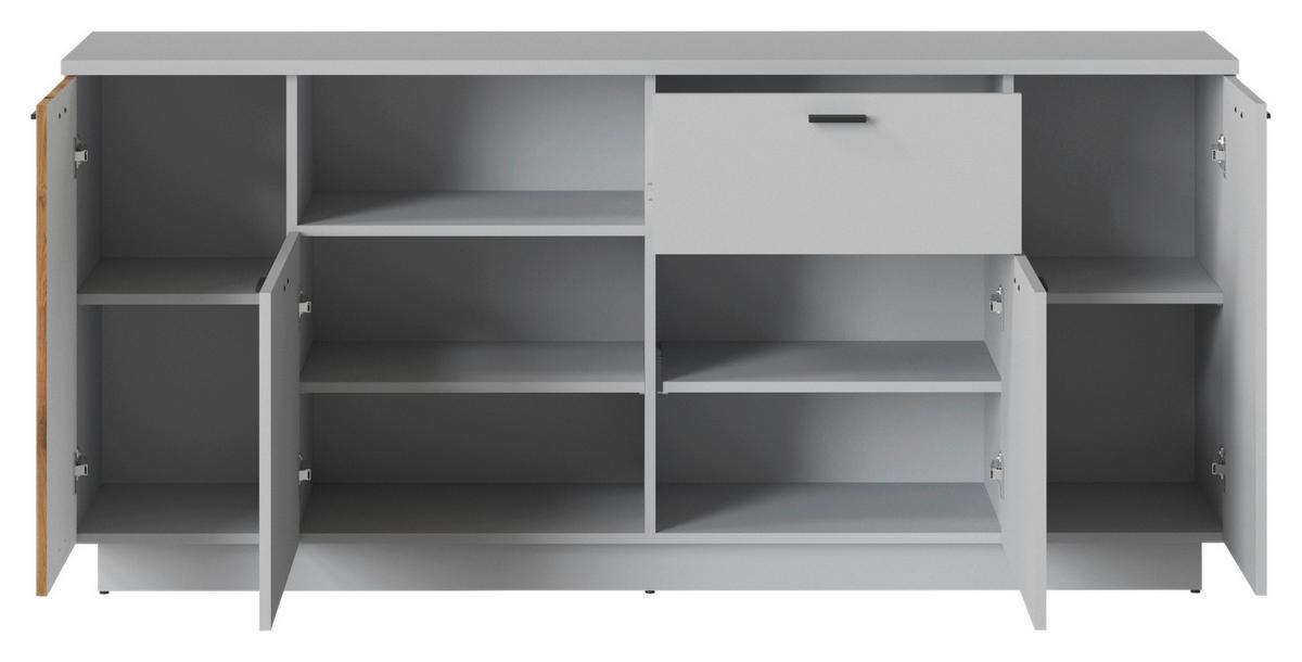 Komód Alverno - tölgyfa színű/kőris, Modern, faalapú anyag (180/83/40cm)