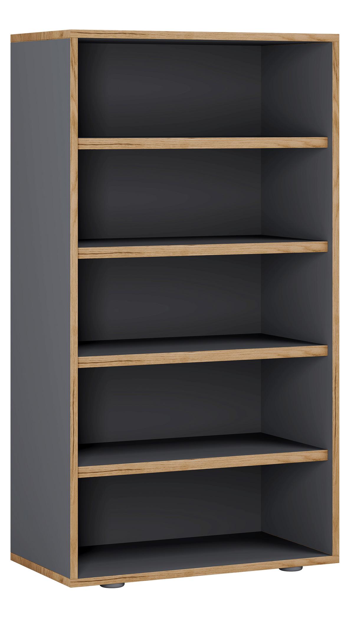 Schuhregal Salia Anthrazit/honigeiche B: 60 Cm - Honigeiche/Anthrazit, Design, Holzwerkstoff (60/110/33cm) - MID.YOU