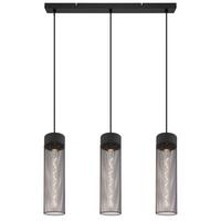 Hängeleuchte 15649-3h - Schwarz, Design, Metall (60/9,5/120cm) - Globo