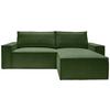 Ecksofa mit Schlaffunktion Perllo Dunkelgrün 251x170 cm - Dunkelgrün/Schwarz, KONVENTIONELL, Holz/Textil (251/170cm) - MID.YOU