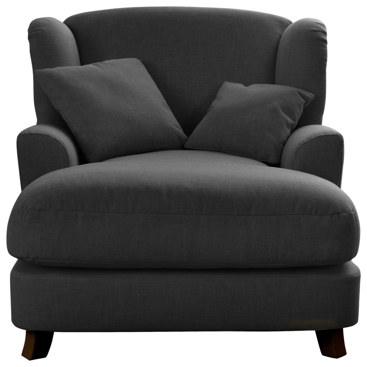 XXXL-Sessel Asado dunkelgrau inkl. Zierkissen, B: 109 cm - Dunkelgrau/Dunkelbraun, MODERN, Holzwerkstoff/Textil (109/104/145cm) - Sit & More