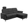 Ecksofa mit Relaxfunktion + USB Anschluss Parole, Mikrof. - Chromfarben/Schwarz, MODERN, Textil (231/165cm) - Livetastic