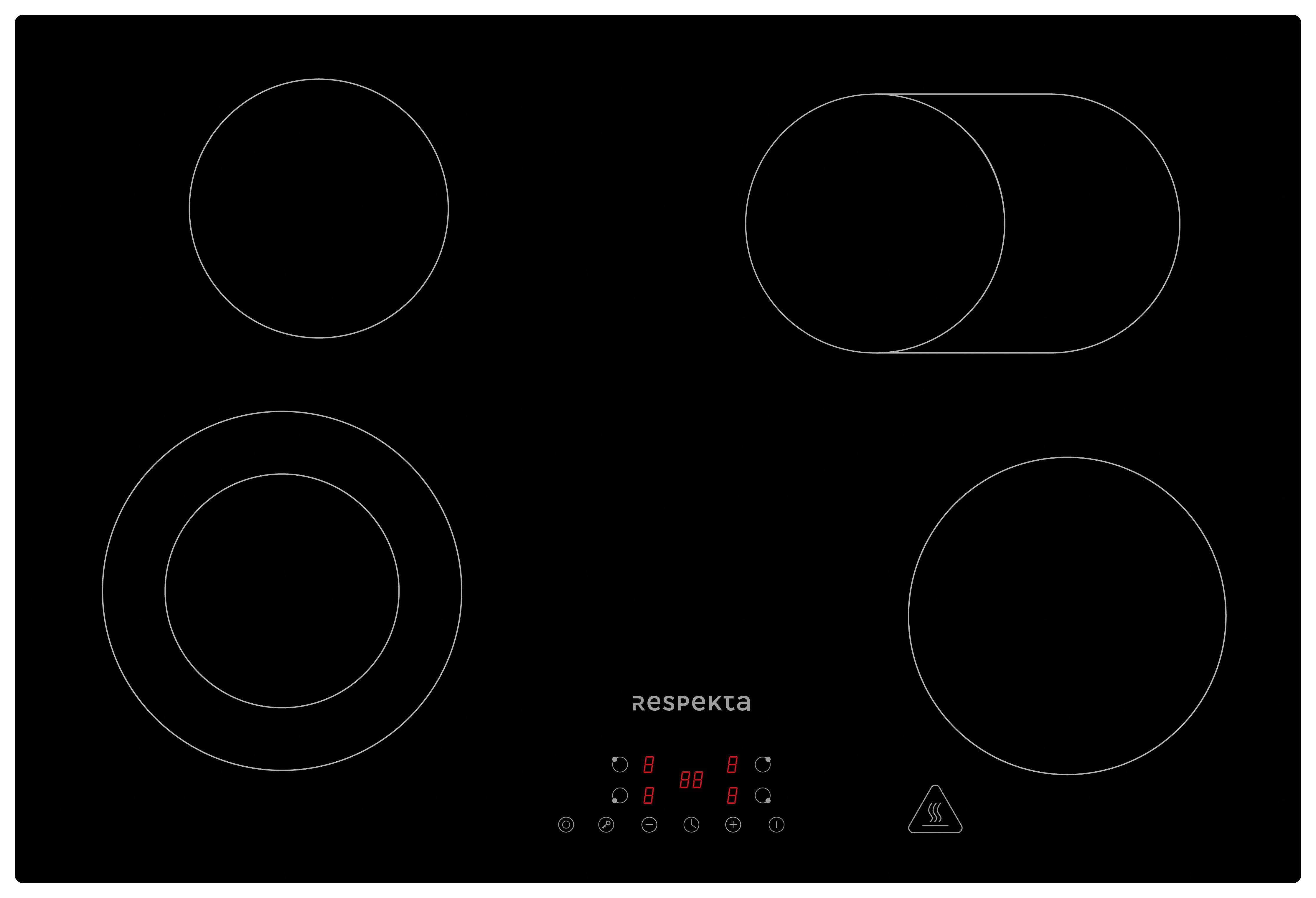 Einbauherd-set B: 59,5 Cm Elektro-Glaskeramik/ Autark - Schwarz, Trend, Glas/Metall (59,5/59,5/56,5cm) - Respekta