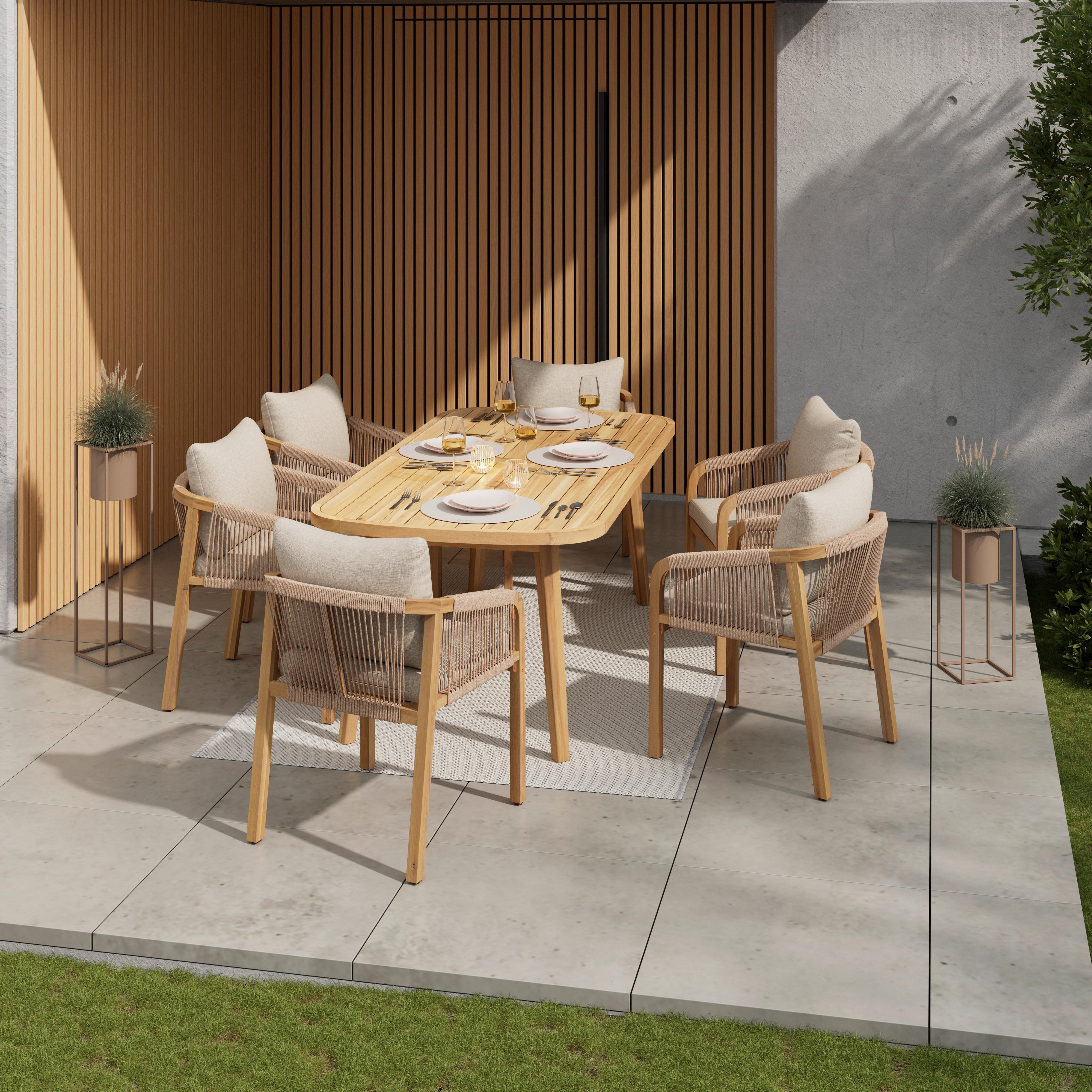 ZOSTAVA ZÁHRADNÉHO NÁBYTKU SIMBA - farba akácie, Natur, drevo - Mömax