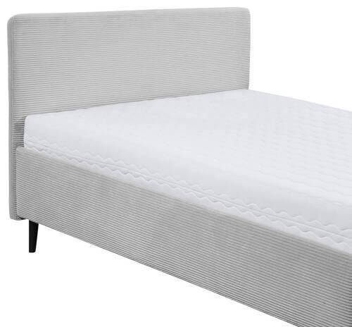 Polsterbett 140x200 Peach Hellgrau - Hellgrau/Schwarz, MODERN, Holzwerkstoff/Textil (140/200cm) - MID.YOU