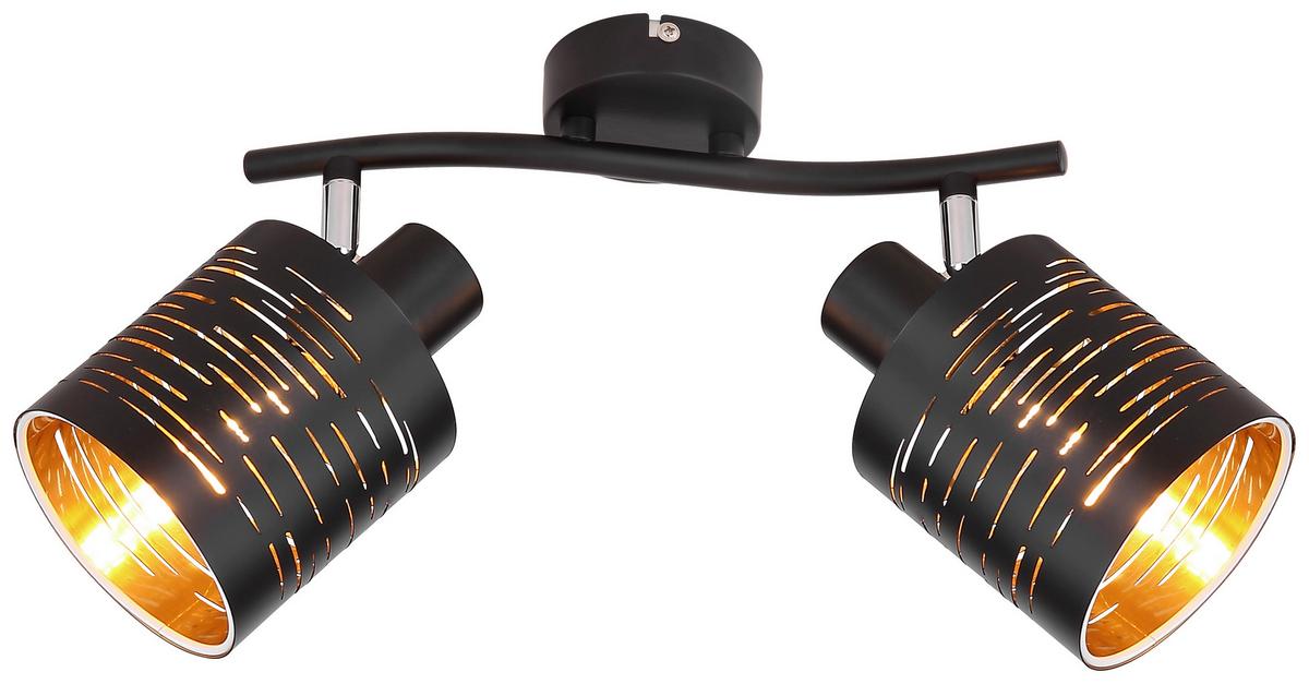 Strahler Tunno 2-Flammig verstellbar L: 29,6 cm - Goldfarben/Schwarz, Design, Kunststoff/Metall (29,6/10/16cm) - Globo