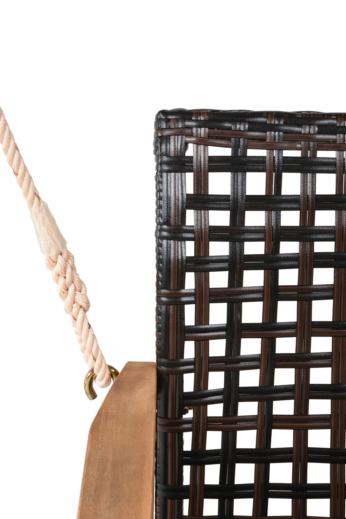 Gartenbank Echtholz/stahl Hängend 2-Sitzer Cuneo - Braun/Grau, Basics, Holz/Kunststoff (120/79/57cm) - Gardenson