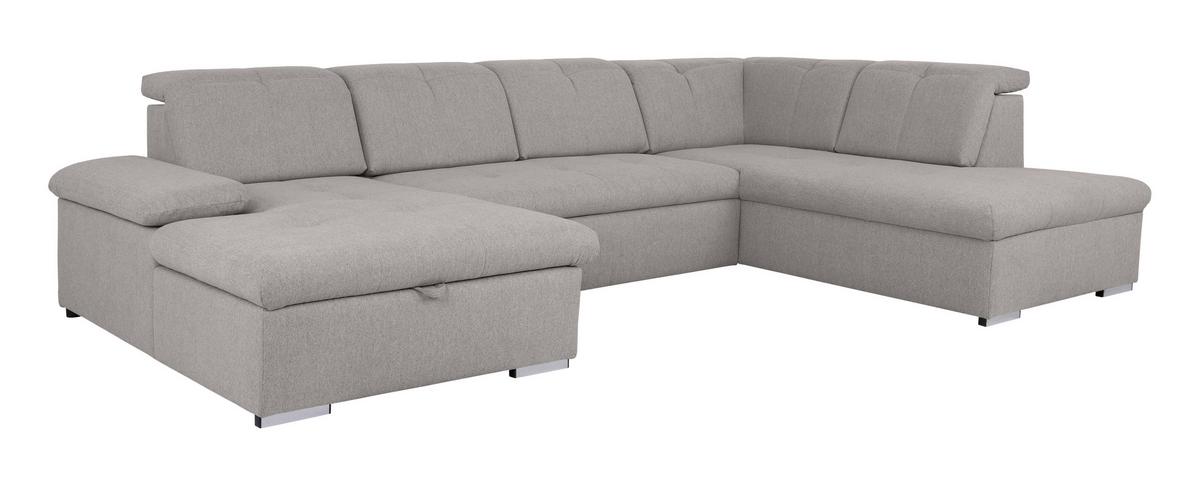 Wohnlandschaft Ramzes Hellgrau U: 173x328x215 cm - Hellgrau/Grau, Design, Textil (173/328/215cm) - MID.YOU