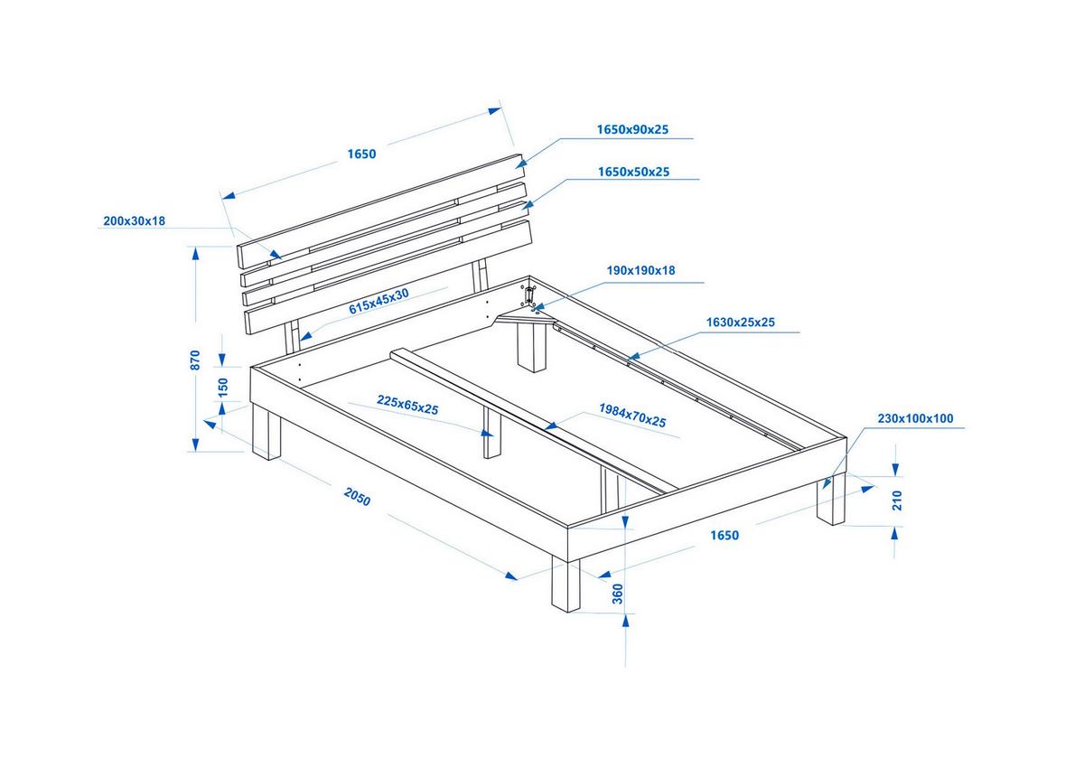 Bett Elisabeth - Kernbuche, KONVENTIONELL, Holz (160/200cm)