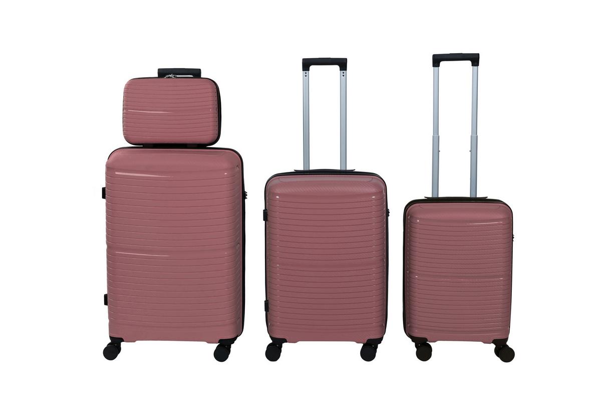 Reisekofferset Monika - Pink, KONVENTIONELL, Kunststoff/Textil - Luca Bessoni