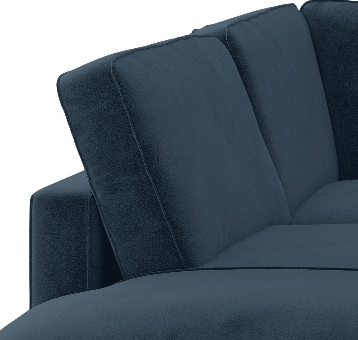 Ecksofa Bali - Schwarz/Dunkelblau, Design, Textil (202/250cm) - Livetastic