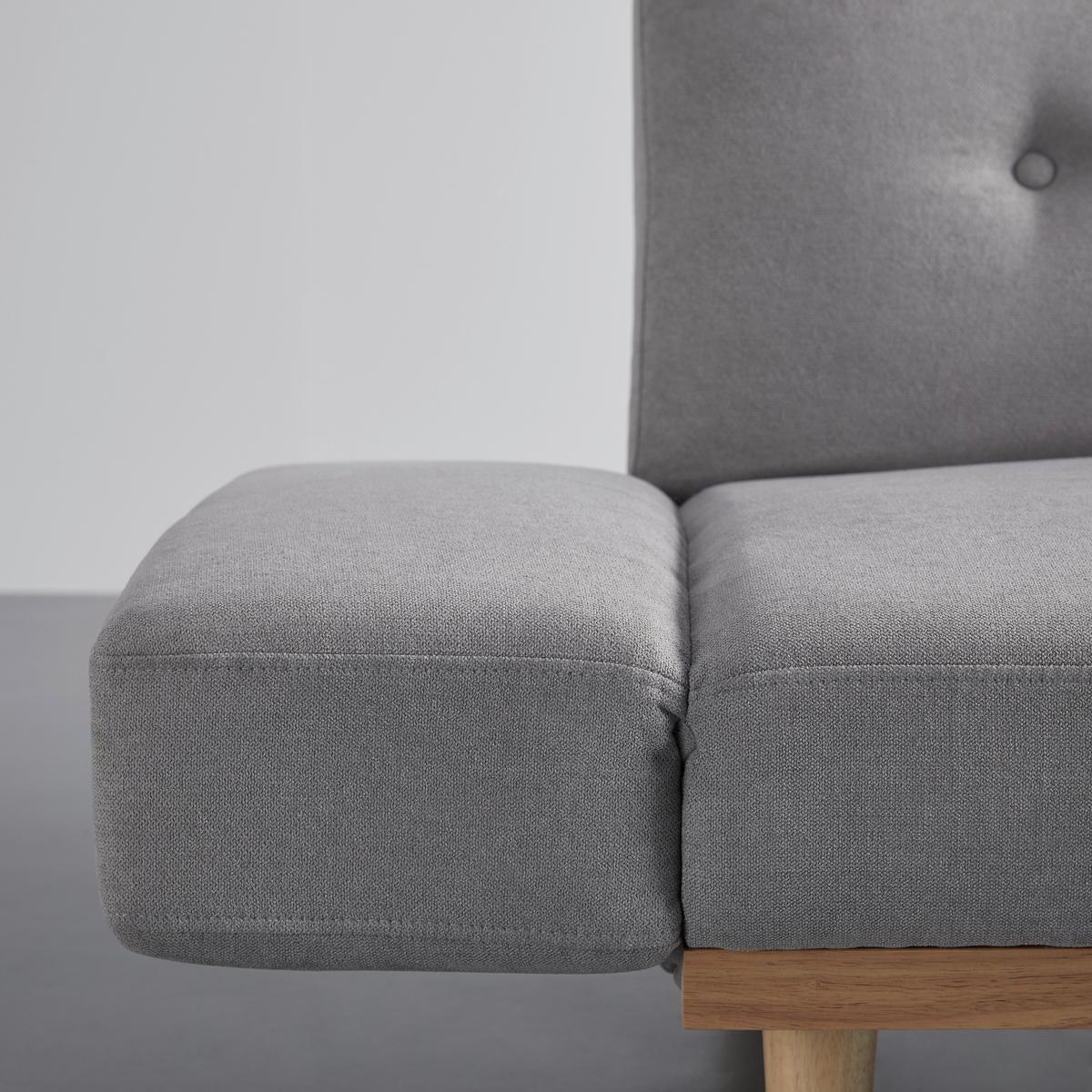 Rozkládací pohovka FELICIA, světle šedá - světle šedá/přírodní barvy, Moderní, dřevo/textil (169/71/79cm) - Bessagi Home