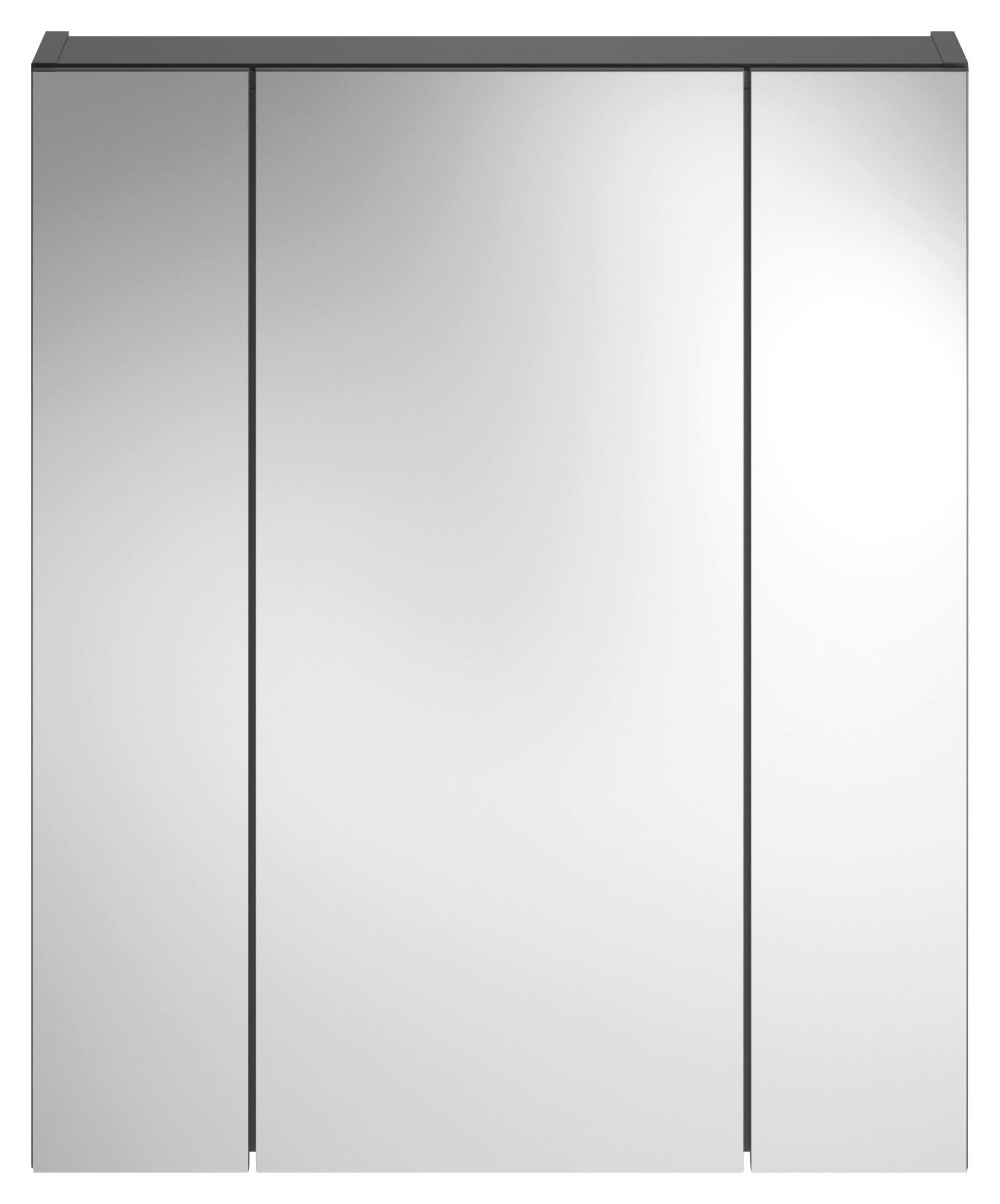 Spiegelschrank Linus Schwarz B: 60 cm - Schwarz, MODERN, Glas/Holzwerkstoff (60/70/18cm) - MID.YOU