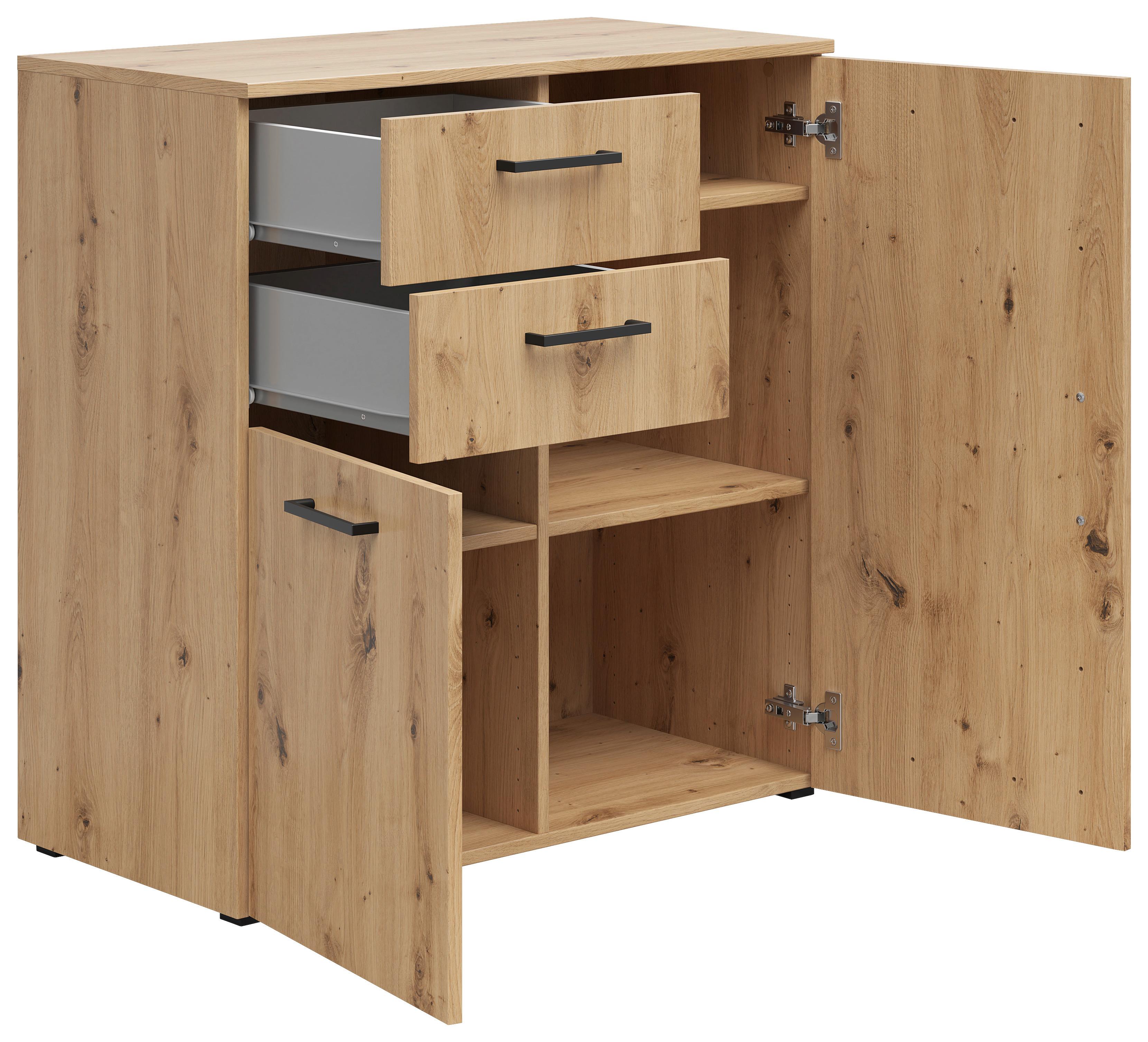 Komód Cabinet - Artisan tölgy, Modern, faalapú anyag (80/83/40cm)