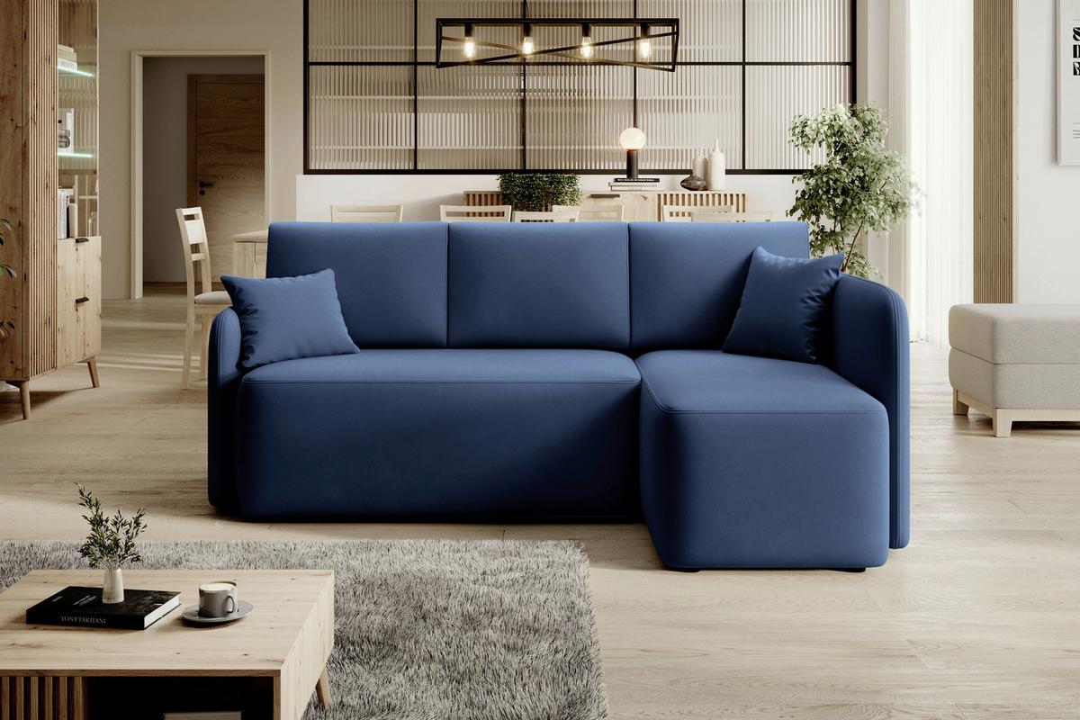 Ecksofa Hadson Blau S: 206x150 Cm - Blau/Schwarz, Design, Textil (206/150cm) - P & B