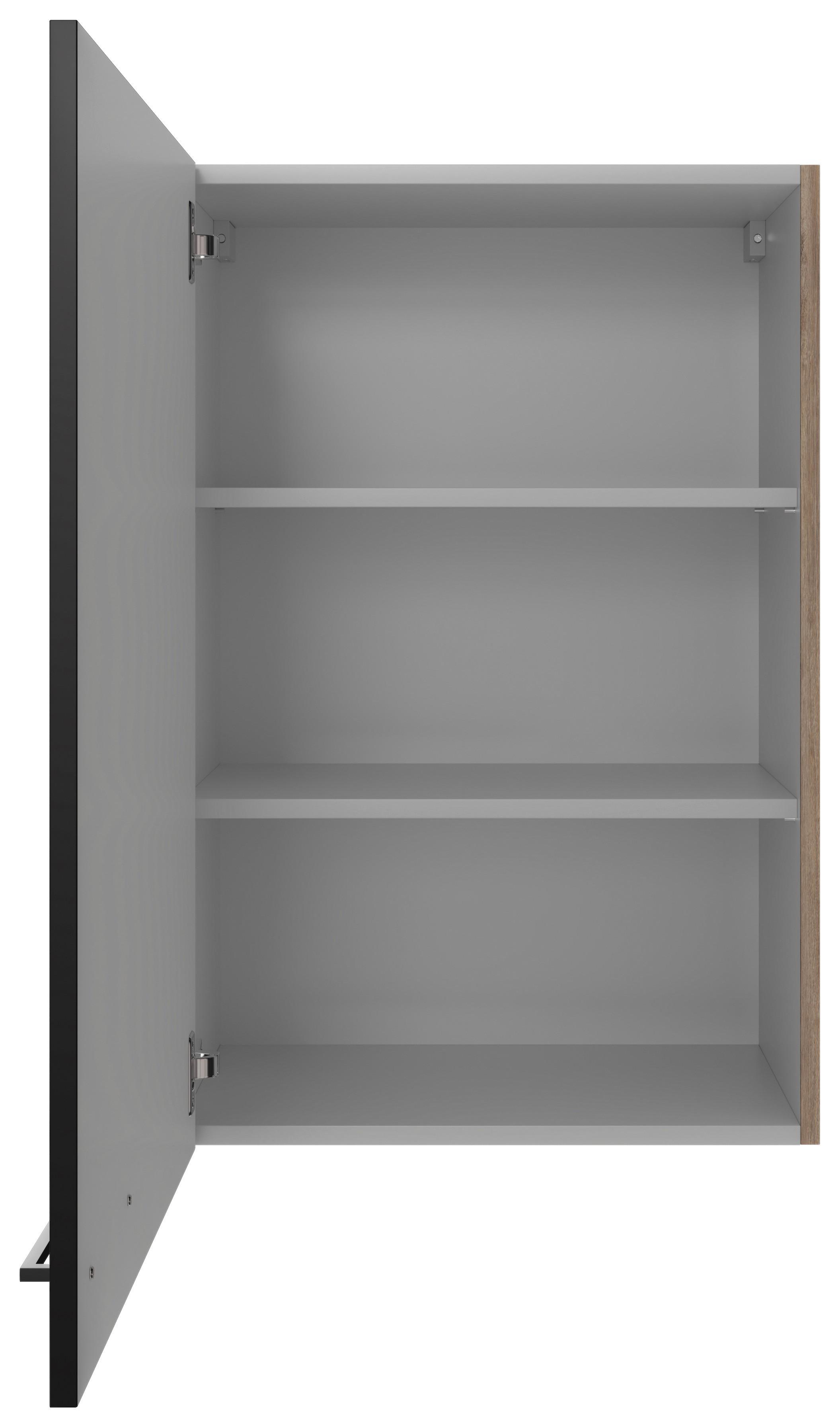 Horní kuchyňská skříňka CAPRI CAPRI H 60-89 - barvy dubu/černá, Konvenční, kov/kompozitní dřevo (60/89/32cm) - FlexWell