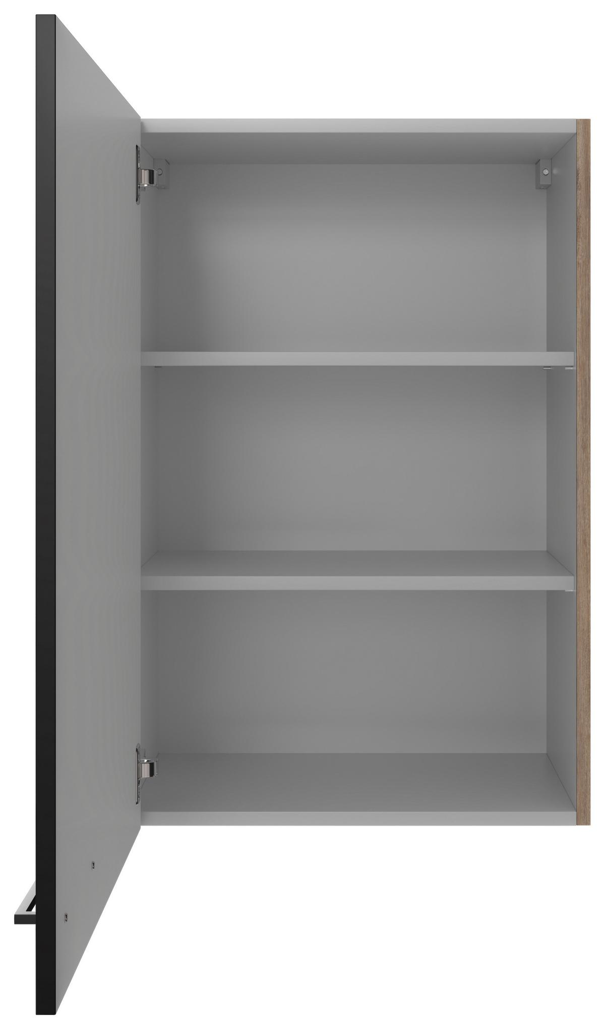 Horná kuchynská skrinka CAPRI CAPRI H 60-89 - čierna/farba duba, Konventionell, kov/kompozitné drevo (60/89/32cm) - FlexWell