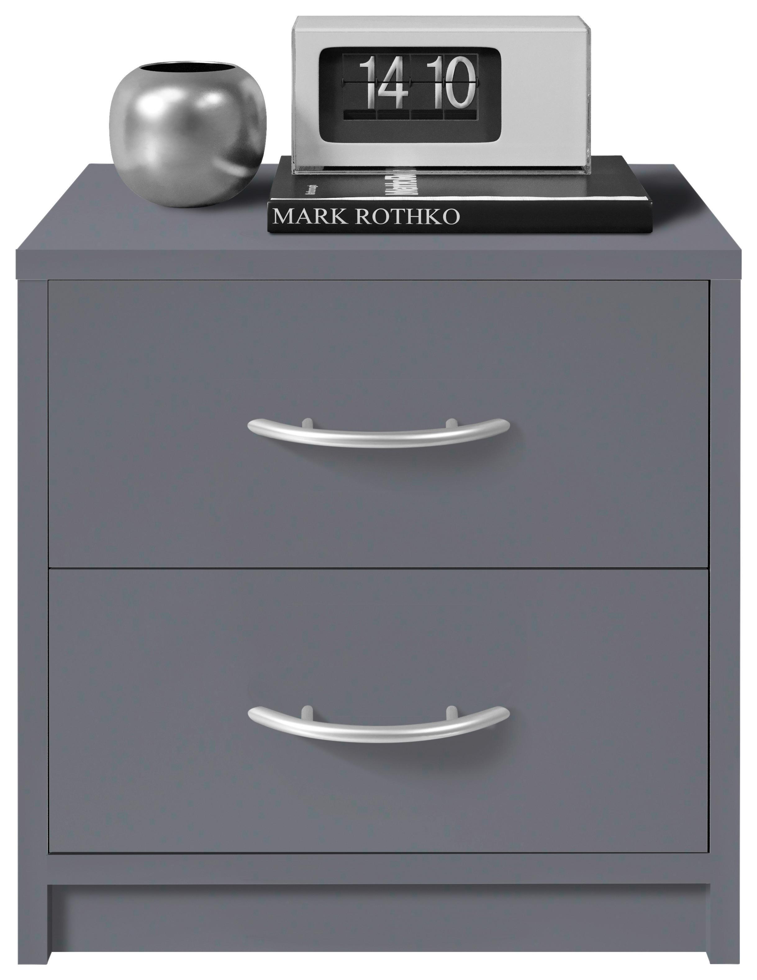 Nachtkästchen Pepe B: 38,5 Cm Graphitfarben - Schwarz/Graphitfarben, Basics, Holzwerkstoff (38,5/39/28,2cm) - P & B