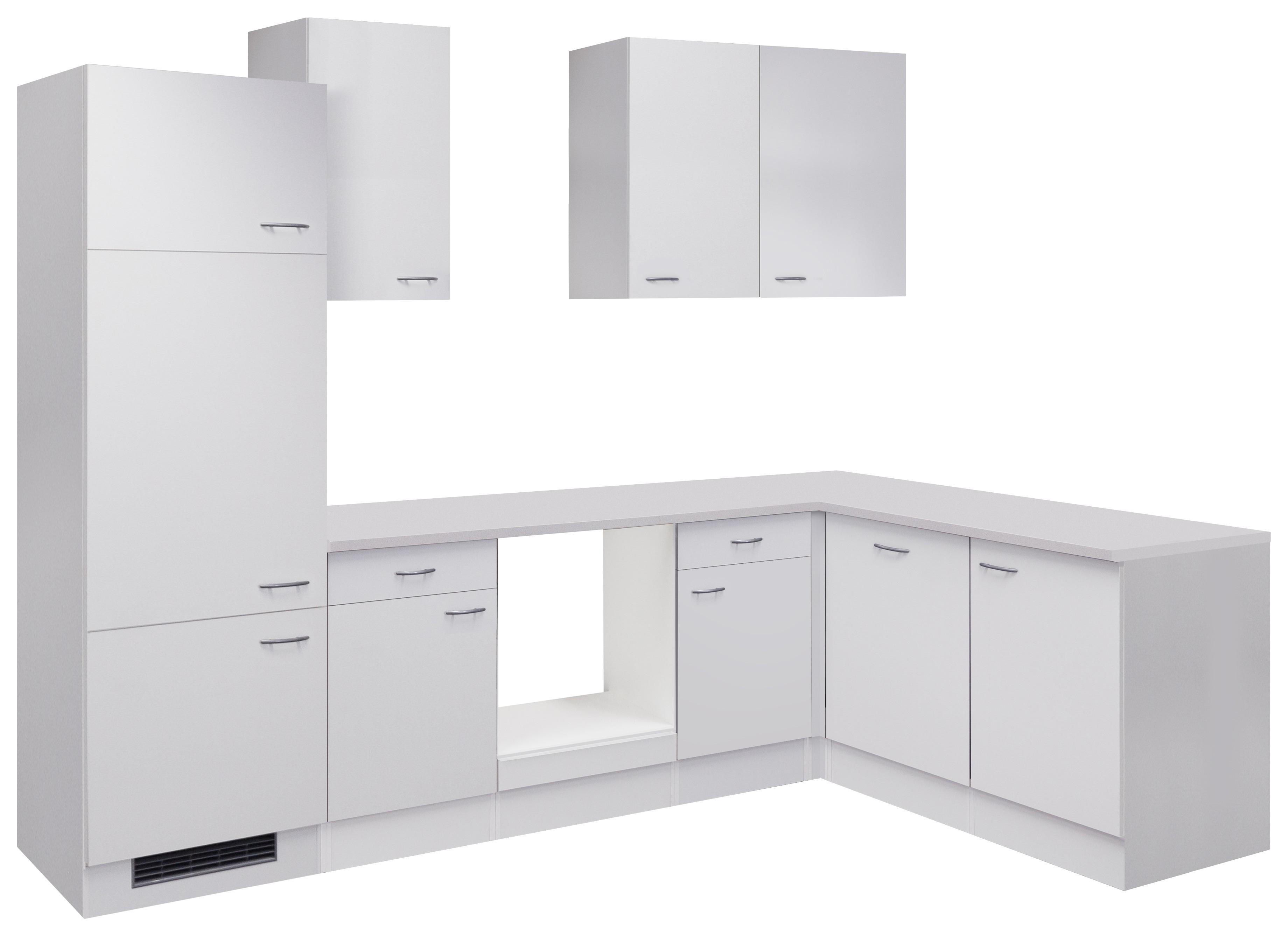 Eckküche Wito ohne Geräte 280x170 cm Weiß/Grau Modern - Weiß, KONVENTIONELL, Holzwerkstoff (280/170cm) - FlexWell