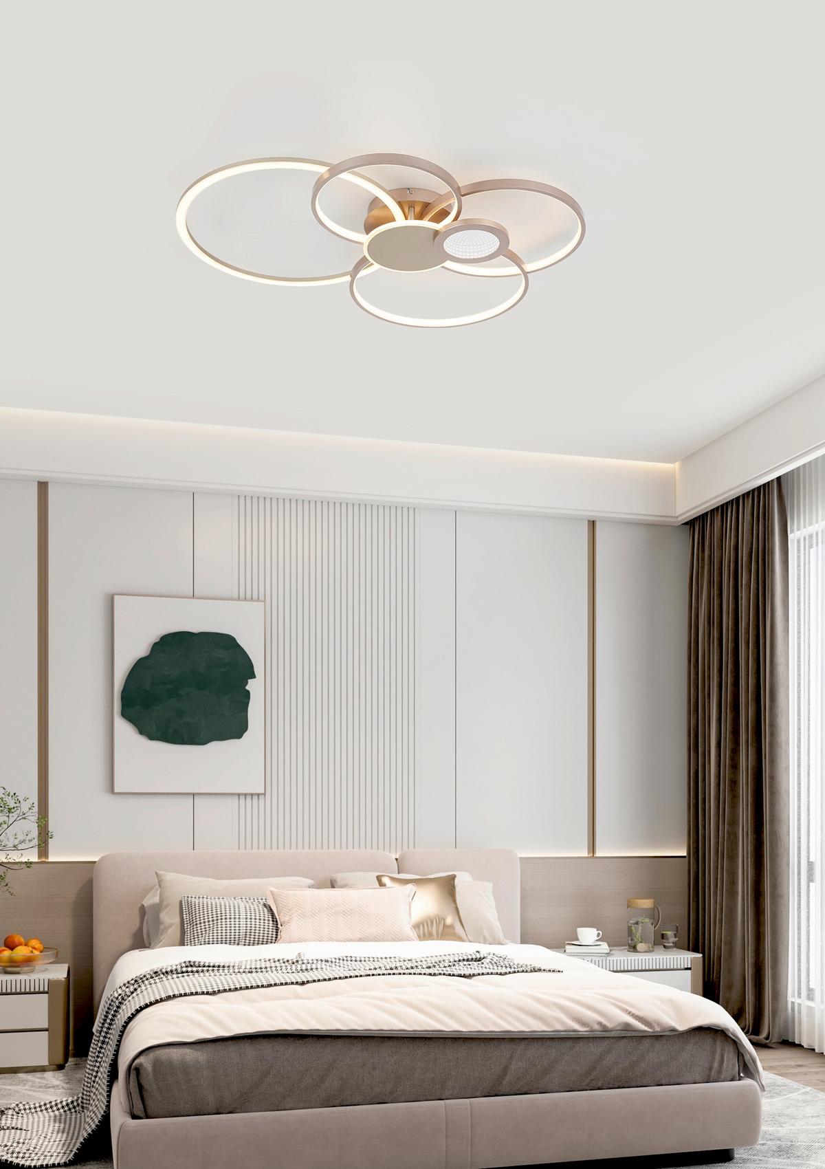 STROPNÍ LED SVÍTIDLO GENIAL - cappuccino/šampaňská, Moderní, kov/plast (80/64/9cm) - Mömax