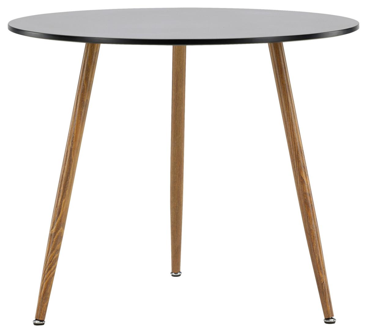 Esstisch Polar - Hellbraun/Schwarz, Design, Holzwerkstoff/Metall (90/90/75cm) - Livetastic