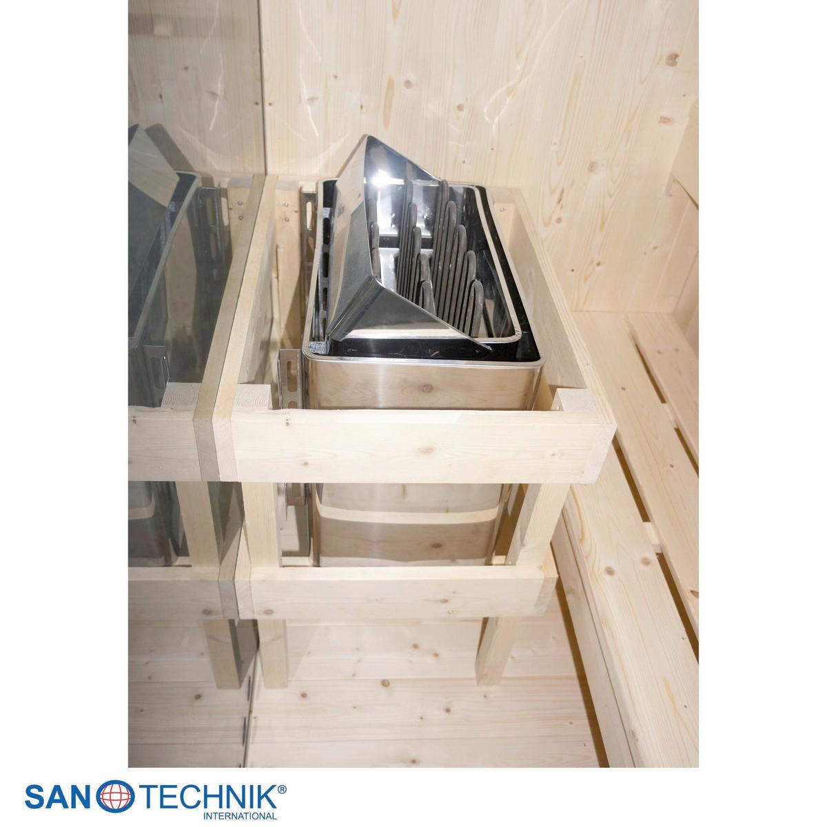 Sauna FALUN XL, für 2-3 Personen - Fichtefarben, Basics, Glas/Holz (150/200/150cm) - Sanotechnik