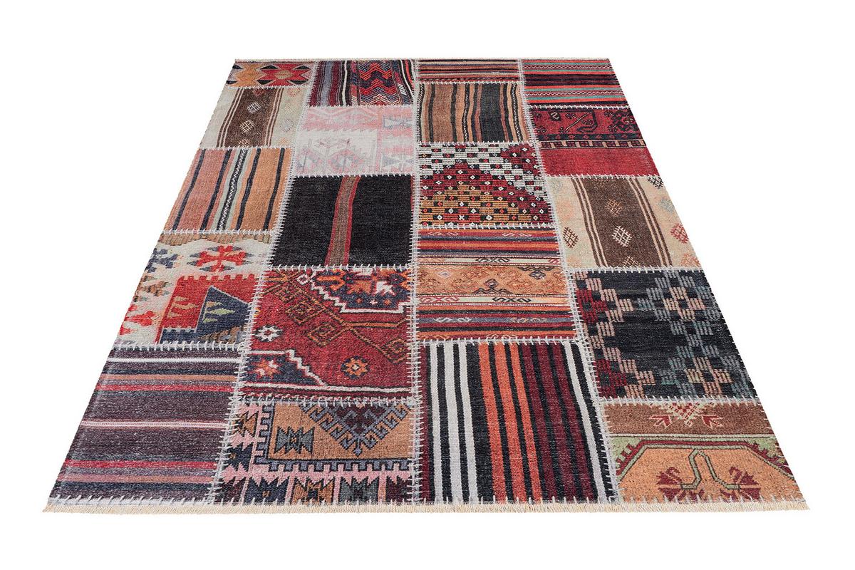 Webteppich Rot/Multicolor My Ethno 75x150 cm - Multicolor, LIFESTYLE, Textil (75/150cm) - Obsession