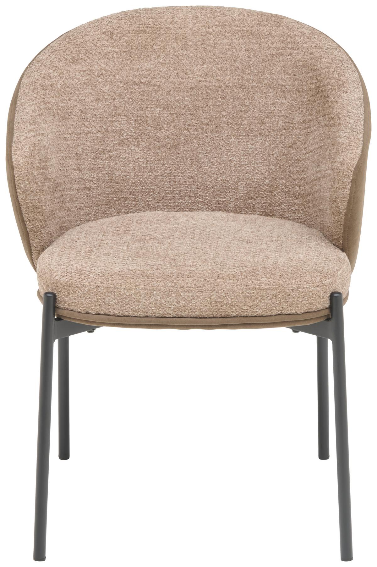 Armehnstuhl Cara Textil Braun B : 56 Cm - Schwarz/Braun, MODERN, Textil/Metall (56/76,5/57,5cm) - MID.YOU