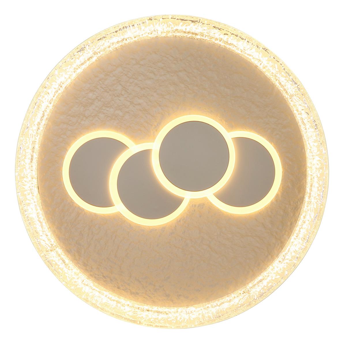 LED-Deckenleuchte 3000k, 40w - Klar/Goldfarben, Design, Kunststoff/Metall (49,5/7cm) - Globo