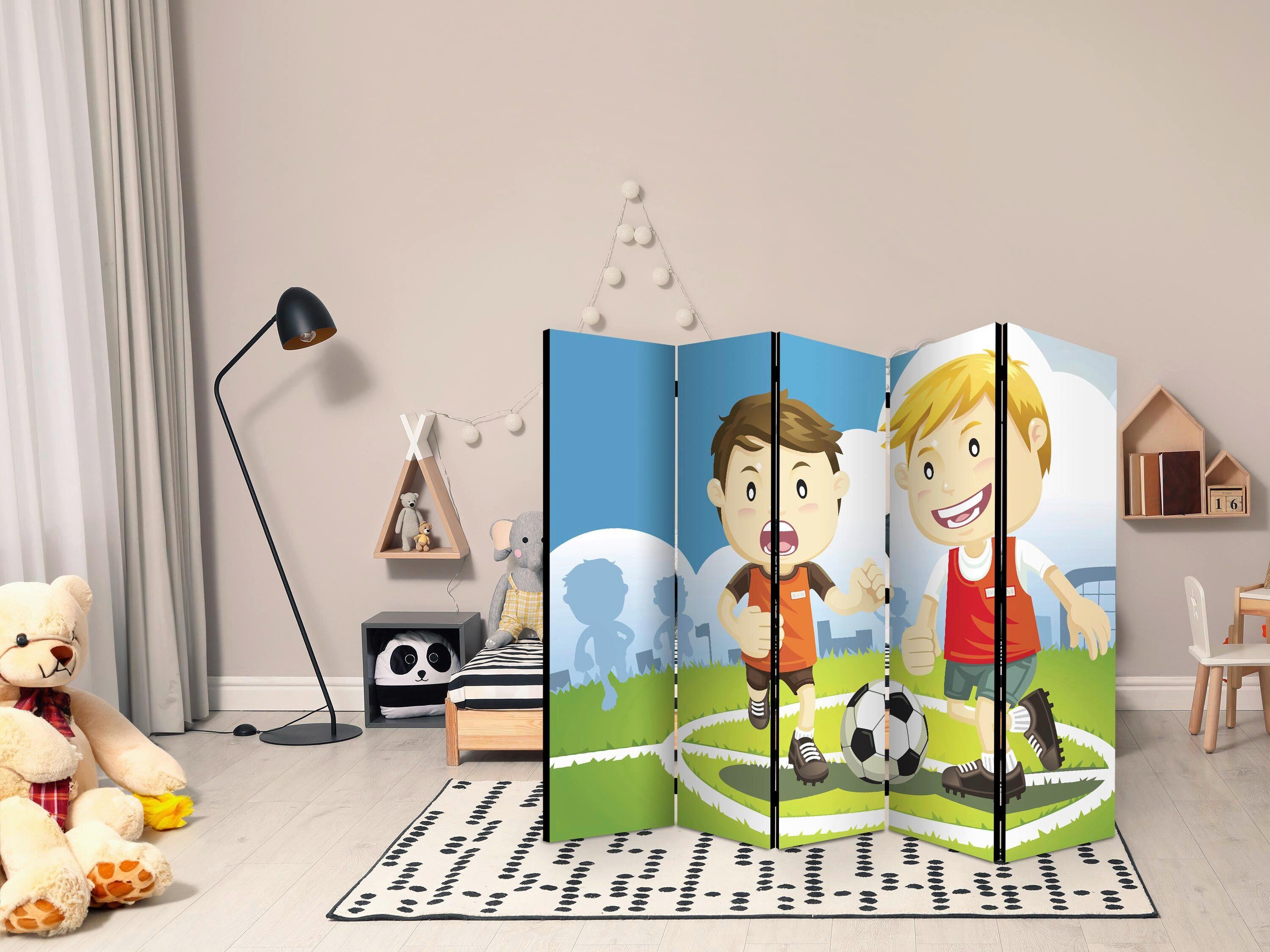 Paravent Multicolor B: 225 cm - Multicolor, Basics, Holz/Textil (225/172/3cm) - artgeist