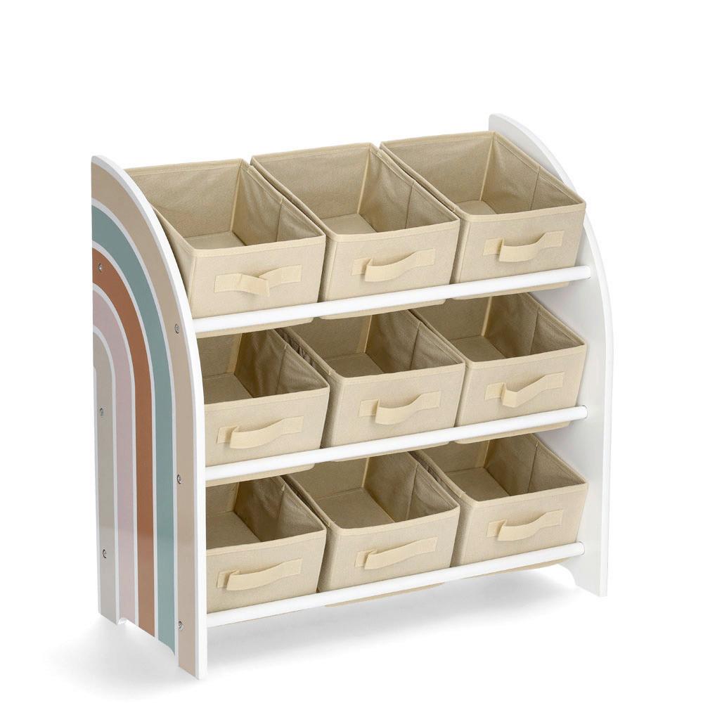 Kinderregal Rainbow - Beige/Weiß, Basics, Holzwerkstoff/Textil (65/30/64cm) - Zeller Present