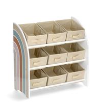 Kinderregal Rainbow - Beige/Weiß, Basics, Holzwerkstoff/Textil (65/30/64cm) - Zeller Present
