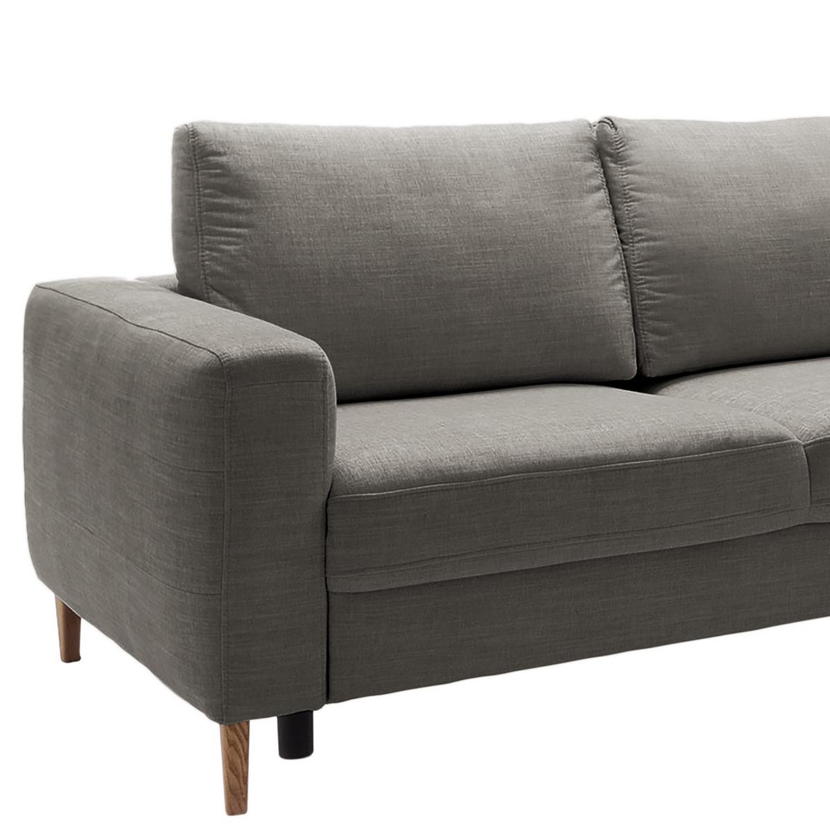 Ecksofa Alika Dunkelgrau S: 260x204 cm - Dunkelgrau/Eschefarben, MODERN, Textil (260/204cm) - Trendmanufaktur