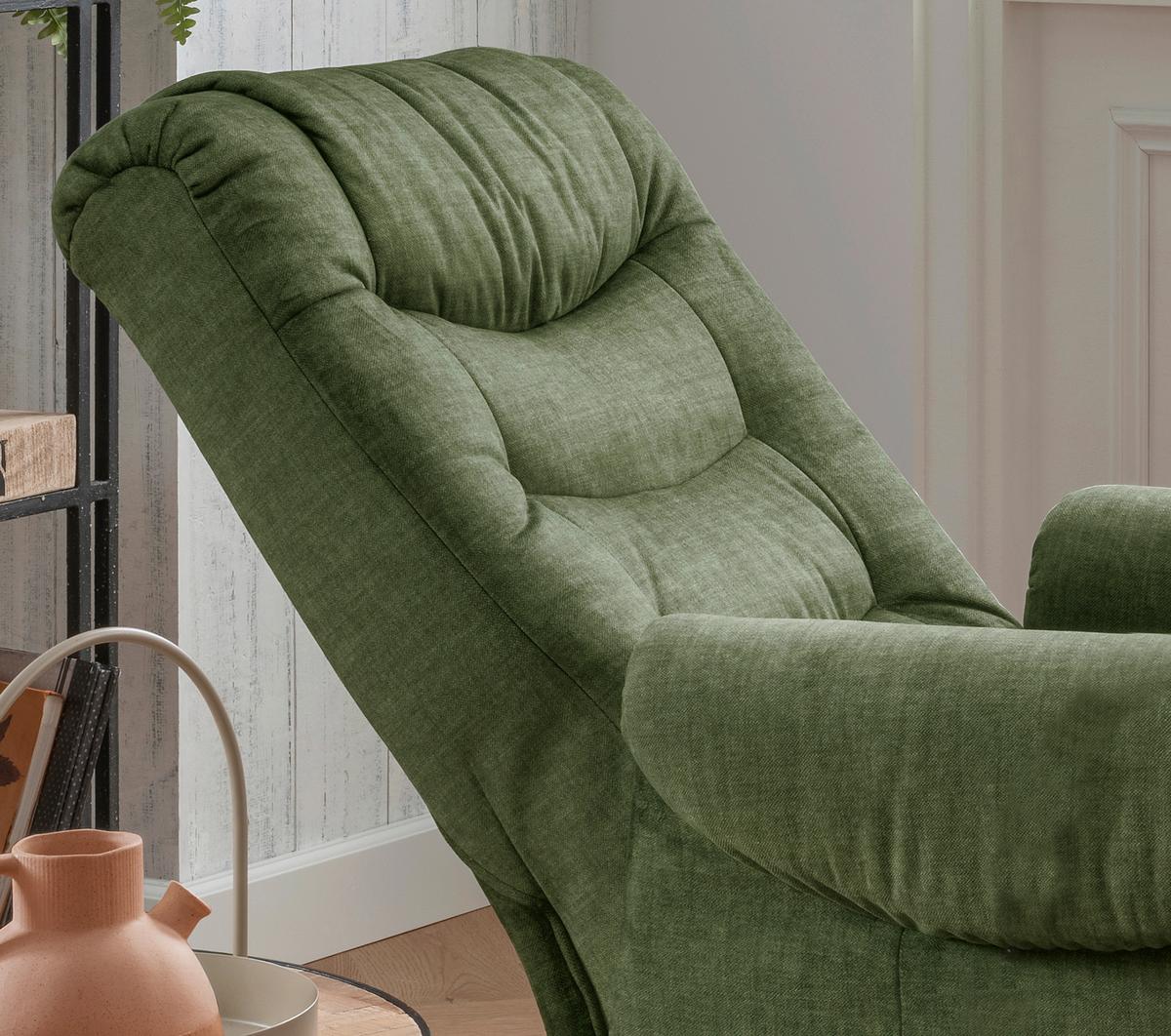 Fernsehsessel Nino Dunkelgrün B: 78 Cm - Dunkelgrün/Schwarz, Design, Textil (78/107/93cm) - Livetastic