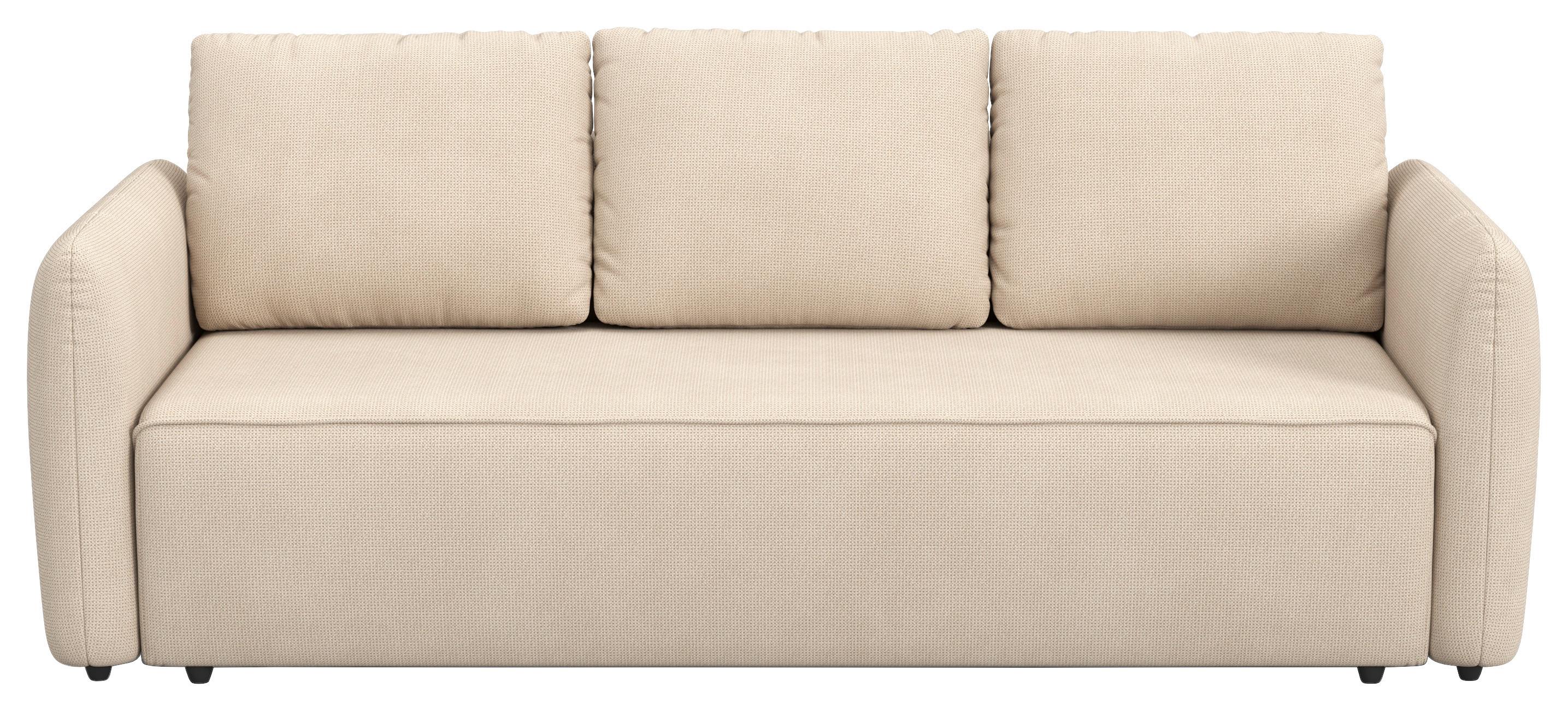 Megasofa mit Bettfunktion Flow Mikrofaser natur, B: 222cm - Schwarz/Naturfarben, Trend, Textil (222/89/102cm) - MID.YOU