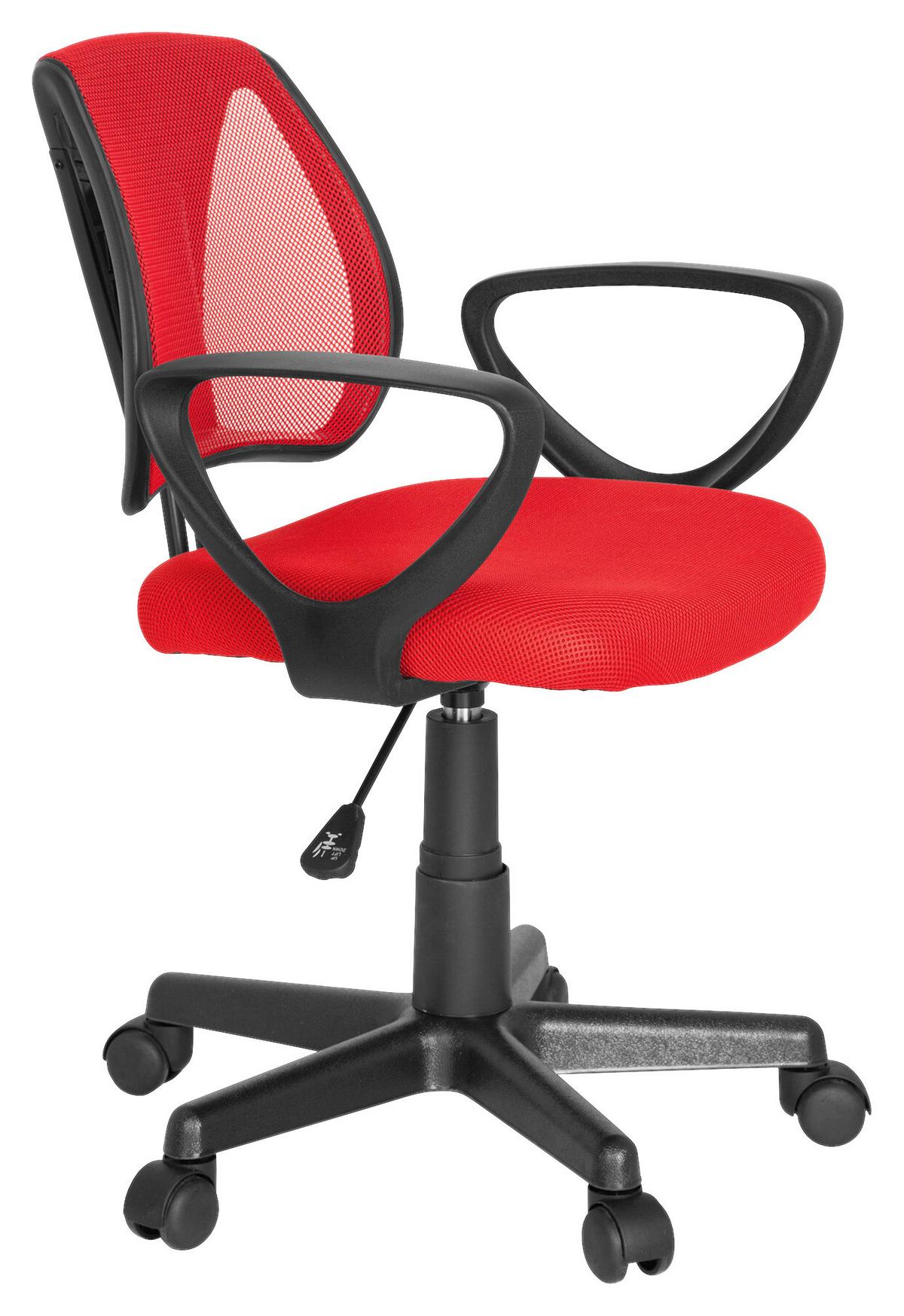Jugenddrehstuhl Kiddy Cd Rot - Rot/Schwarz, Basics, Kunststoff (58/75-92/45cm) - MID.YOU