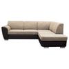 Ecksofa Mit Bettkasten Doris Rücken Echt Braun/beige - Dunkelbraun/Beige, Design, Textil (255/196cm) - MID.YOU