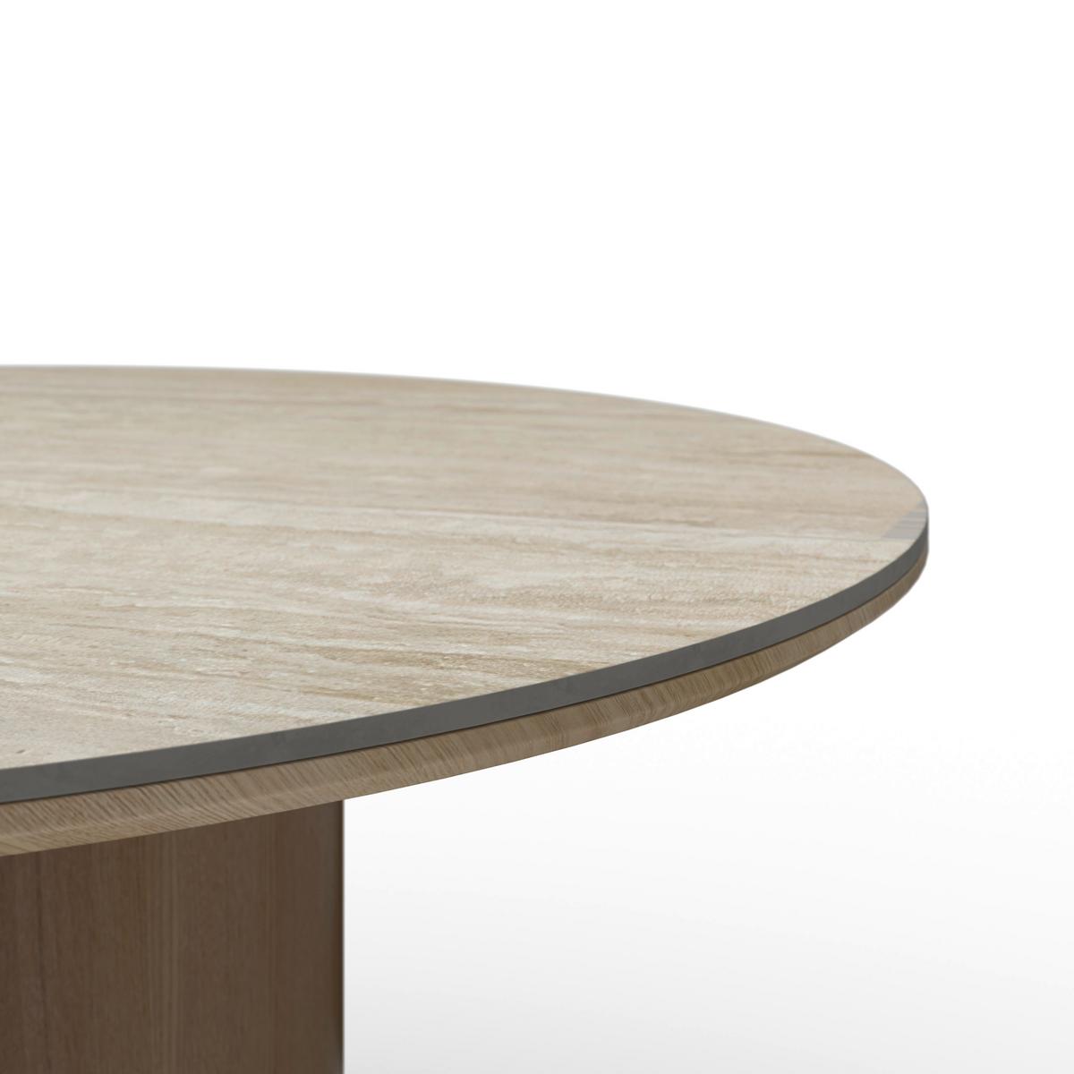Jedálenský stôl Kiano, P: 130 cm - prírodná farba/krémová, Modern, drevo/kompozitné drevo (130/75cm) - Bessagi Home