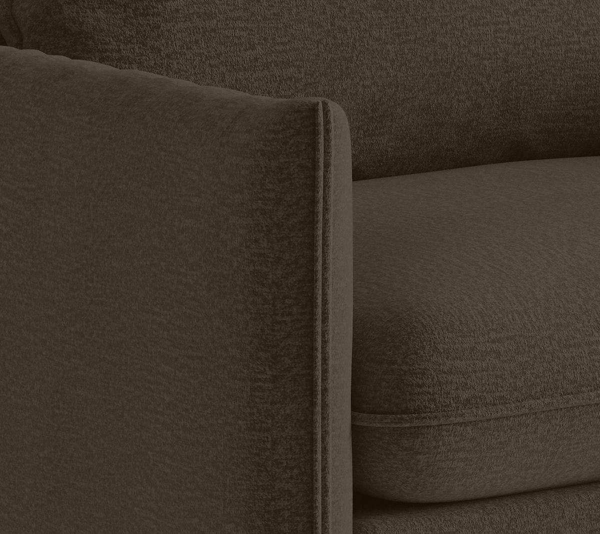 Sitzgarnitur Samos 3-teilig Braun B: 215 Cm - Schwarz/Braun, Design, Textil (215/85/92cm) - Livetastic